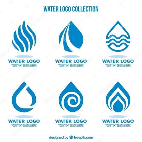 Water Logos Collection For Companies In Flat Style Vector Free Download
