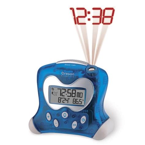 Oregon Scientific Rm313pna Blue Projection Atomic Alarm Clock With Indoor Temperature Oregon