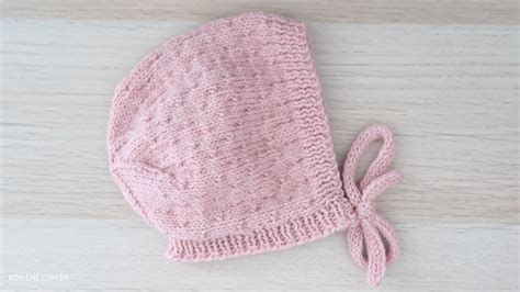touca de bebê modelo capuz em tricô rosiene tricô e tal