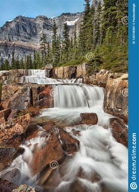 Giant Steps Waterfall Banff National Park Alberta Canada Stock Image