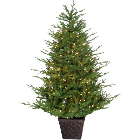 Fraser Hill Farm 30 Ft Adirondack Pre Lit Potted Christmas Tree Décor