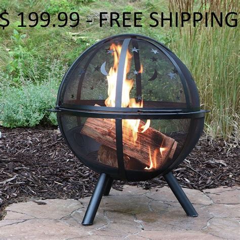 Sunnydaze 30 Inch Sphere Flaming Ball Fire Pit With Protective Cover