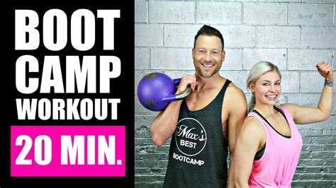 20 Minute Bootcamp Workout With Kettlebell Cardio Abs Fat Burning