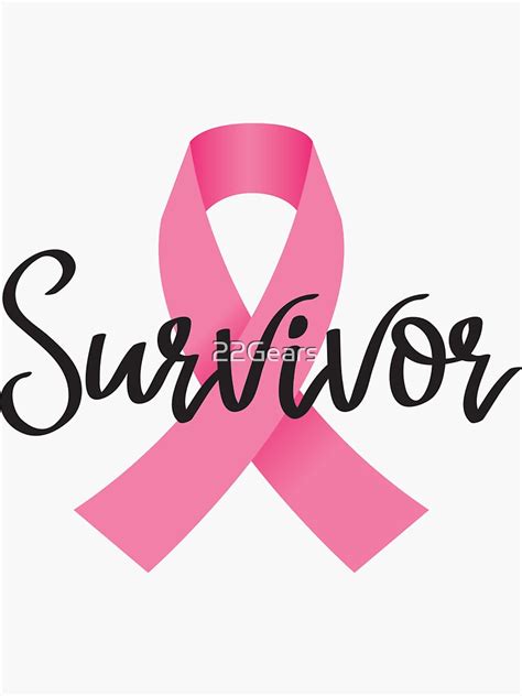 Survivor Breast Cancer Awareness Sticker For Sale By 22gears Redbubble