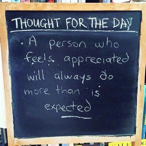 Thought For The Day A Person Who Feels Appreciated Will Always Do More