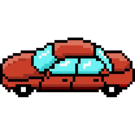 Vector Graphics Of Side View Of Red Car Pixel Art Free Svg