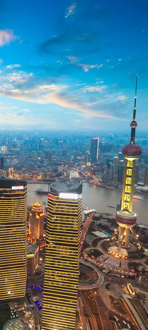 Shanghai City 4k Wallpaper China Aerial View Cityscape