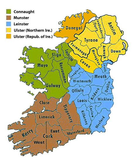 Four Provinces Of Ireland Map United States Map
