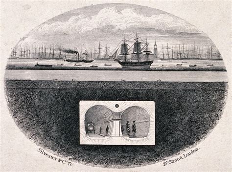 The Thames River London A Cross Section Of The First Tunnel Under The