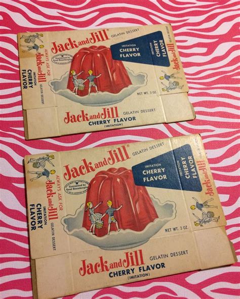 Unused Jack And Jill Jello Boxes They Do Have Some Discoloration Due To Age Cute For Display