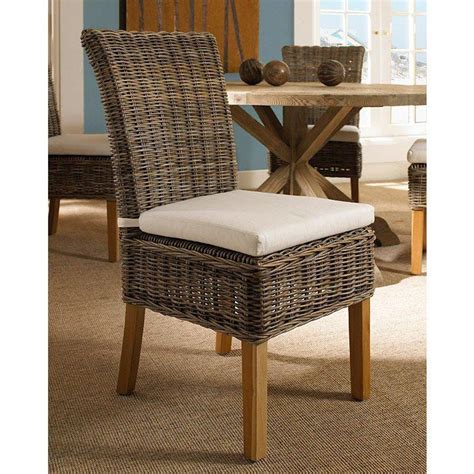 Boca Dining Chair - White Cushion, Gray Kubu Rattan Wicker | DCG Stores