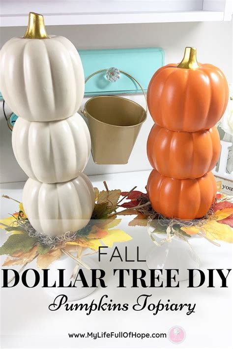 Creating This Simple Diy Fall Dollar Tree Pumpkin Topiary Is A Great