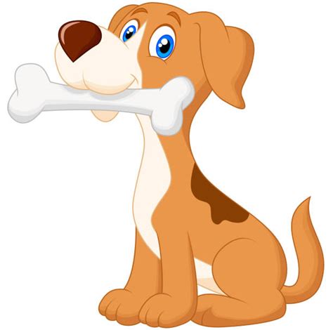 Dog Chewing Bone Illustrations Illustrations Royalty Free Vector