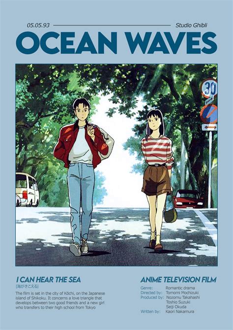 Ocean Waves Poster Studio Ghibli Characters Studio Ghibli Art