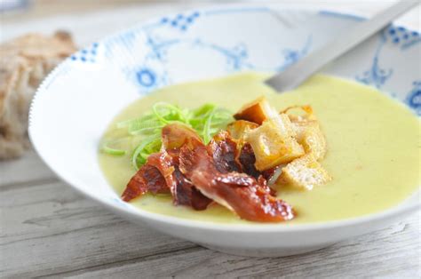 Potato And Leek Soup With Parma Ham And Homemade Croutons