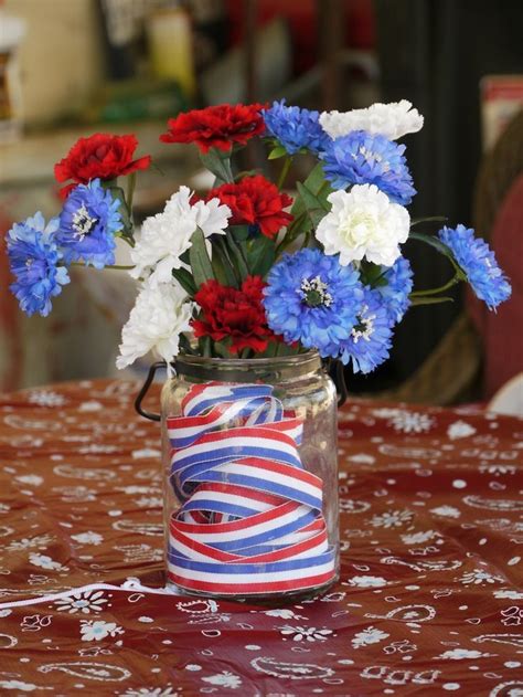 4th Of July Table Centerpiece Craft Super Easy And Frugal Patriotic