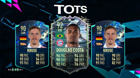Players can unlock the new kruse card by completing the following squad building challenges. FIFA 21 TOTS SBC: Flashback Douglas Costa & Moments Max ...