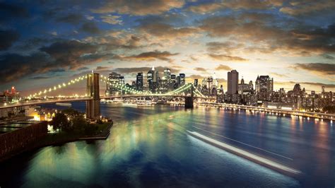 Brooklyn Bridge Sunset Best Wallpaper 23404 Baltana