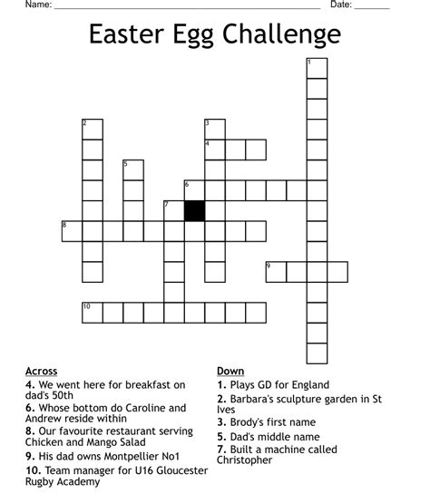 Easter Egg Challenge Crossword Wordmint