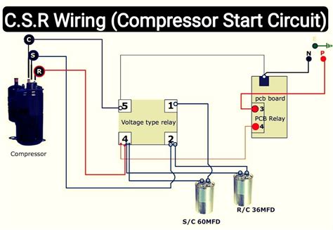 Print or download electrical wiring & diagrams. Air conditioner C.S.R wiring diagram compressor start full wiring - Fully4world | Refrigeration ...