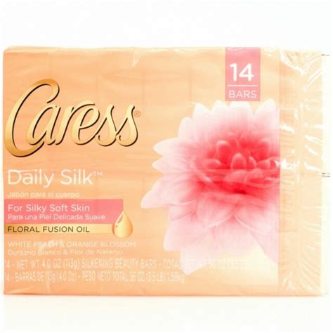 Caress Daily Silk Bar Soap White Peach And Silky Orange Blossom 40 Oz