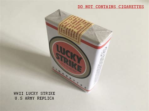 Wwii Lucky Strike Cigarette Pack Us Army Dummy White Faux Paquet Blanc