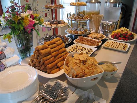 Everyone attending your party is going to have their favorites. Hannah. Bridal Shower | Party food buffet, Buffet food ...