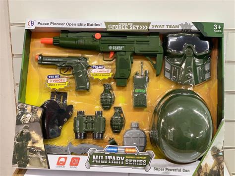 Toy Gun Plastic Police Army Machine Gun Set Kid Children War Game Toys