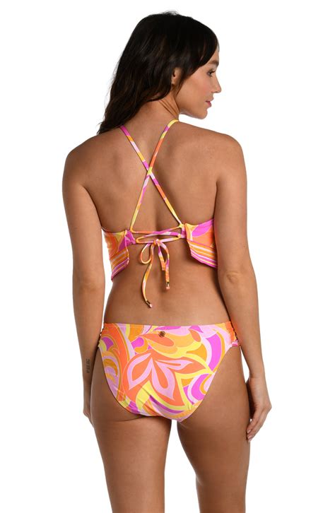 Sunshine 79 Retro Swirl High Neck Midkini Top Final Sale