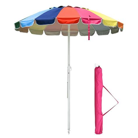 Yescom Rainbow Beach Patio Umbrella W Metal Frame 16 Rib Tilt Market