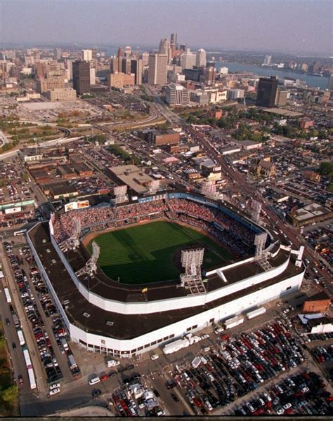 An Aerial View Of A Baseball Stadium In The City