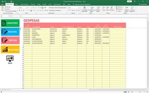 Planilha Controle De Orçamento Familiar E Pessoal Planilhas Excel