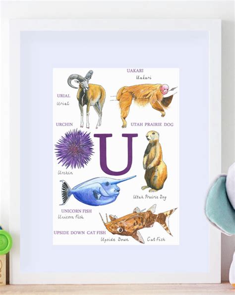 Animal Alphabet Letter U Print The Market Co