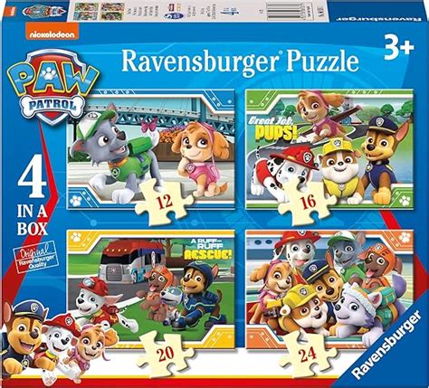 Ravensburger Paw Patrol 4 In Box 12 16 20 24 Pieces Jigsaw Puzzles