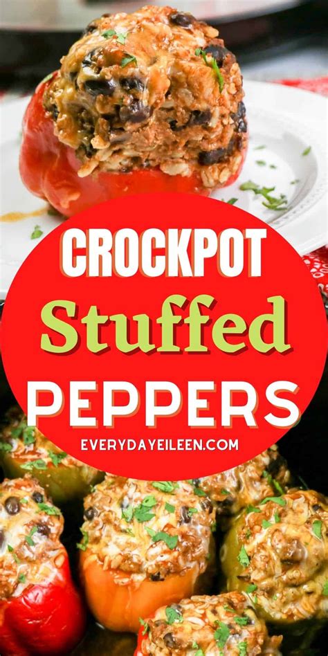 Crockpot Stuffed Peppers Everyday Eileen