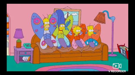 Homer Bart Marge And Lisa As Butterflies In A Simpsons Couch Gag Youtube