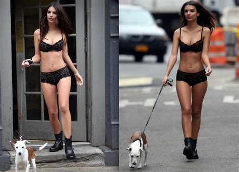 Watch Emily Ratajkowski Walk Her Dog In Skimpy Lingerie For Traffic