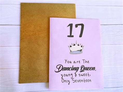 Printable 17th Birthday Card 17 Dancing Queen Cute 17th Etsy Canada