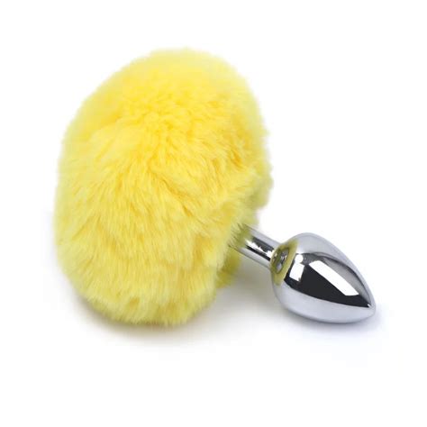 Hot Sale Colorful Faux Fox Fur Anal Plug Sex Fuzzy Ball Tail Butt Plug Teaser Sex Backyard Anus