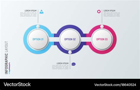 Three Steps Infographic Process Chart 3 Options Vector Image
