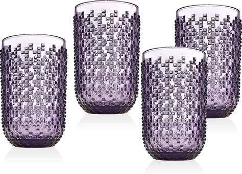 Godinger Highball Glasses Beverage Glass Cups Alba Amethyst Set Of 4