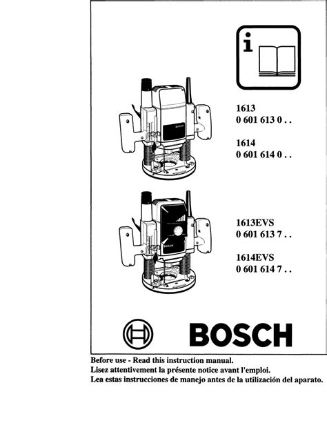 Bosch 1613evs User Manual 2 Hp Plunge Router Manuals And Guides L0904393