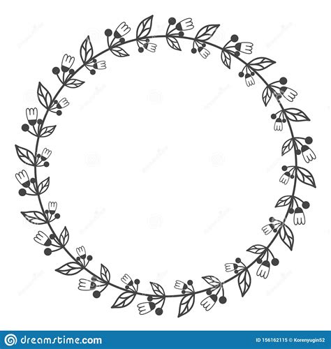 Circle Leaf Frames Floral Leaves Round Frame Flower Ornament Circles