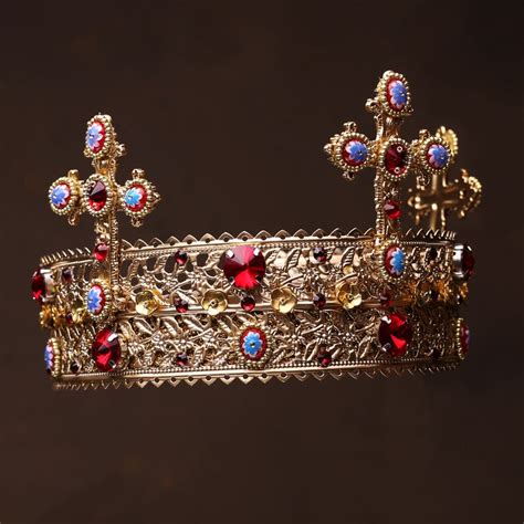 Davina Red Victorian Crown Red Queen Crown Custom Crown Red Etsy