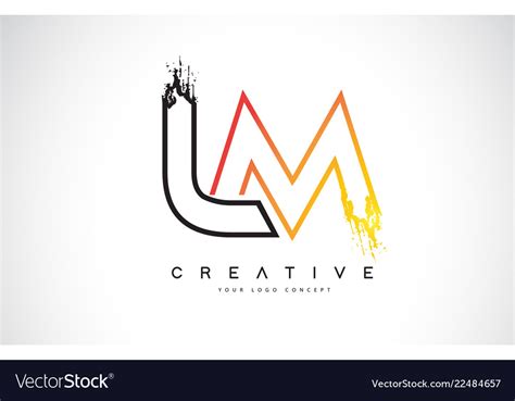 Lm Creative Modern Logo Design With Orange Vector Image