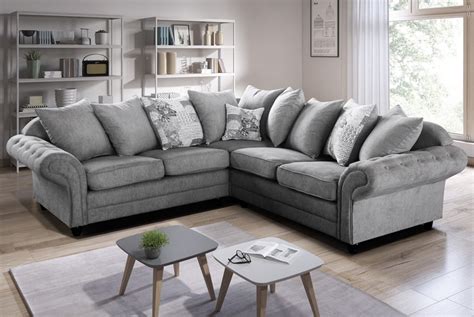 Grey Premium Fabric Scatter Corner Sofa 5 Seater L Shape Wowcher