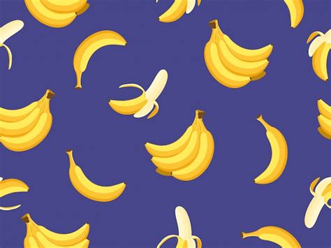 Seamless Pattern Of Bananas Premium Vector
