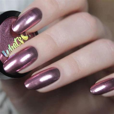 Whats Up Nails - Rose Chrome Powder | Whats Up Nails #powdernails | Mirror nails, Gel nails 