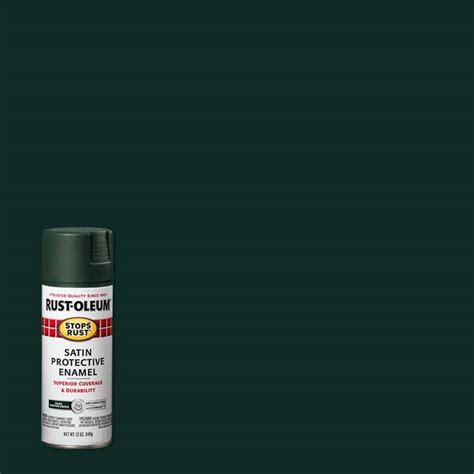 Rust Oleum Stops Rust 12 Oz Protective Enamel Satin Dark Hunter Green