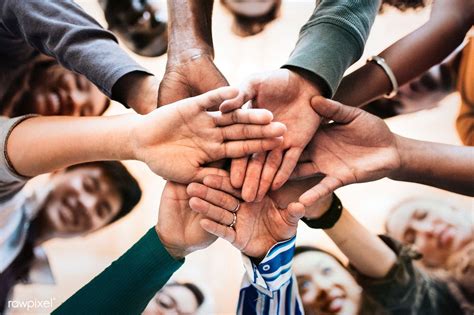 Group Of Diverse People Stacking Hands In The Middle Premium Image By